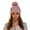Pink, variant on AWZXDE Winter Glitter Knit Hat With Ear Shield And Fuzzy Decoration Winter Hats For Women Thickened Warm Cap Black