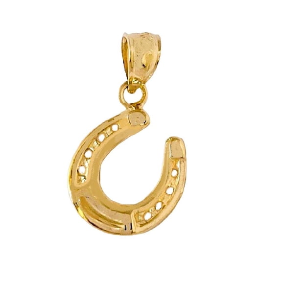 14K Yellow Gold HORSESHOE Pendant