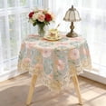 thumbnail image 4 of Lace Tablecloth For Round Table 33x33 Inch Polyester Gauze Embroidered Table Cover For Dining Coffee Tea Bedside Table Washable Decorative Cloth, 4 of 6