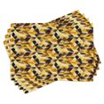 thumbnail image 1 of Ambesonne Abstract Place Mats Set of 4, Graphic Cubes Blocks, Standard Size, Black Yellow Brown, 1 of 6