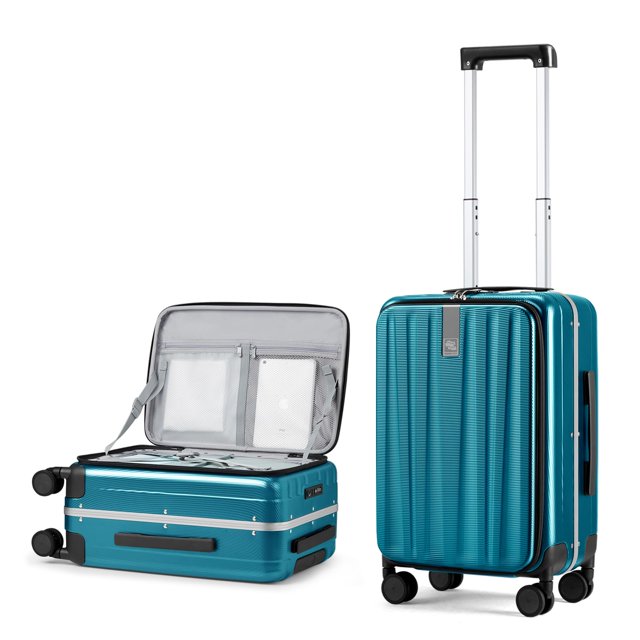 Maleta rígida Carry On Luggage Hanke de policarbonato de 20 pulgadas, azul