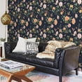thumbnail image 5 of Dark Blue Floral Peel and Stick Wallpaper Vintage Floral Contact Paper 16.9” x 118.1” Bird Wallpaper Peel and Stick Boho Flowers Self Adhesive Removable Waterproof Wall Paper for Bathroom, 5 of 18