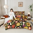 thumbnail image 4 of Castle Fairy Groovy Flower 3-Piece Full Size Comforter Sets,Cute Mushroom Bedding Comforter Set,Botanical Plants Lightweight Bedding Sets,Microfiber Floral Bedroom Decor,Reversible, 4 of 8