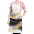 thumbnail image 5 of Black White Gray Gold Marble Pattern Apron-Garden Aprons for Women with Pockets-Cotton Linen Waterproof Kitchen Cooking Gardening Aprons Adjustable for Kitchen,Cooking,BBQ and Salon 33x27 Inch, 5 of 7