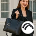 thumbnail image 2 of 2pcs Genuine Leather Bag Handle Wrap Purse Strap Protector, 5.5x2.5 inch Orange Shoulder Bag Handle Covers Soft Purse Strap Pad for Wallet Tote Bag Suitcase Shopping Bags(Brown), 2 of 9