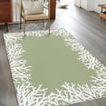 thumbnail image 3 of 3'x5' Area Rugs, Coastal Coral Indoor Outdoor Area Rug for Living Room Bedroom, Sage Green Ocean Marine Nautical Beach Washable Bathroom Rugs Kitchen Floor Carpet Mats Home Decor Aesthetic, 3 of 8