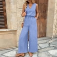 thumbnail image 3 of Edvintorg Jumpsuits for Women Dressy Casual Wide Leg Jumpsuit Summer Rompers Jumpers with Pockets Beach Vacation Travel Clothes, 3 of 8