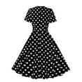 thumbnail image 3 of XFLWAM Cocktail Party Dress for Women Bow Tie V Neck 50s 60s Vintage Dress 1950s Retro Rockabilly Hepburn A-Line Swing Tea Dresses, 3 of 6