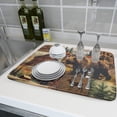 thumbnail image 6 of Rustic Lodge Dish Drying Mat 18x24 Inches, Forest Bear Moose Fox Wildlife Wood Cabin Washable Absorbent Dishes Drainer Rack Pad for Kitchen Counter Country Camp Style Decor, 6 of 6