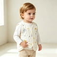 thumbnail image 4 of Toddler Boys Girls Vest Button Down Sleeveless Cute Print Quilted Jackets Fall Winter Lightweight Cotton Outwear Vests (15-24 Months, Multicolor-D), 4 of 5