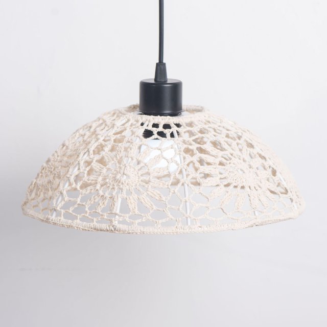 CRAFTHROU Rustic Lampshades Woven Light Shade Iron Decoration Interior Decorators 1Pack