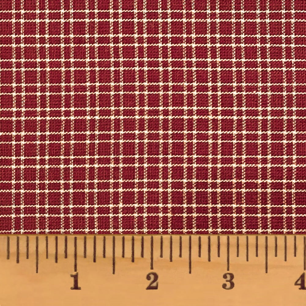 JCS Primitive Red 1 Homespun Cotton Plaid Fabric Sold by the Yard