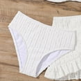 thumbnail image 5 of BOBOGOJP Girl's 3 Piece Swimsuit Textured Halter Bikini Set with Beach Cover Up Skirt Swimwear White for Size 6-7 Years, 5 of 9