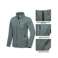 thumbnail image 4 of Little Donkey Andy Women's Lightweight Recycled Polar Fleece Hiking Jacket Full Zip Thermal Ski Jacket Outerwear Dark Green Heather S, 4 of 7