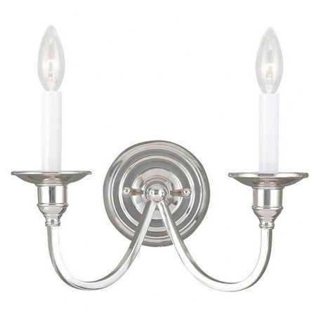 

2 Light Farmhouse Steel Candle Wall Mount with Off-White Linen Shade-12 inches H By 13 inches W-Brushed Nickel Finish Bailey Street Home