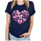 thumbnail image 1 of Camisetas de Manga Corta para las Mujeres de Moda Imprimir Cuello Redondo Camiseta, Mezcla de Poliéster Ligero para Primavera Verano Otoño, 1 of 8