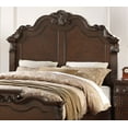 thumbnail image 2 of Queen Size Bed Unique Carving HB FB Dark Brown Wooden Bedframe Formal Bedroom Furniture, 2 of 5