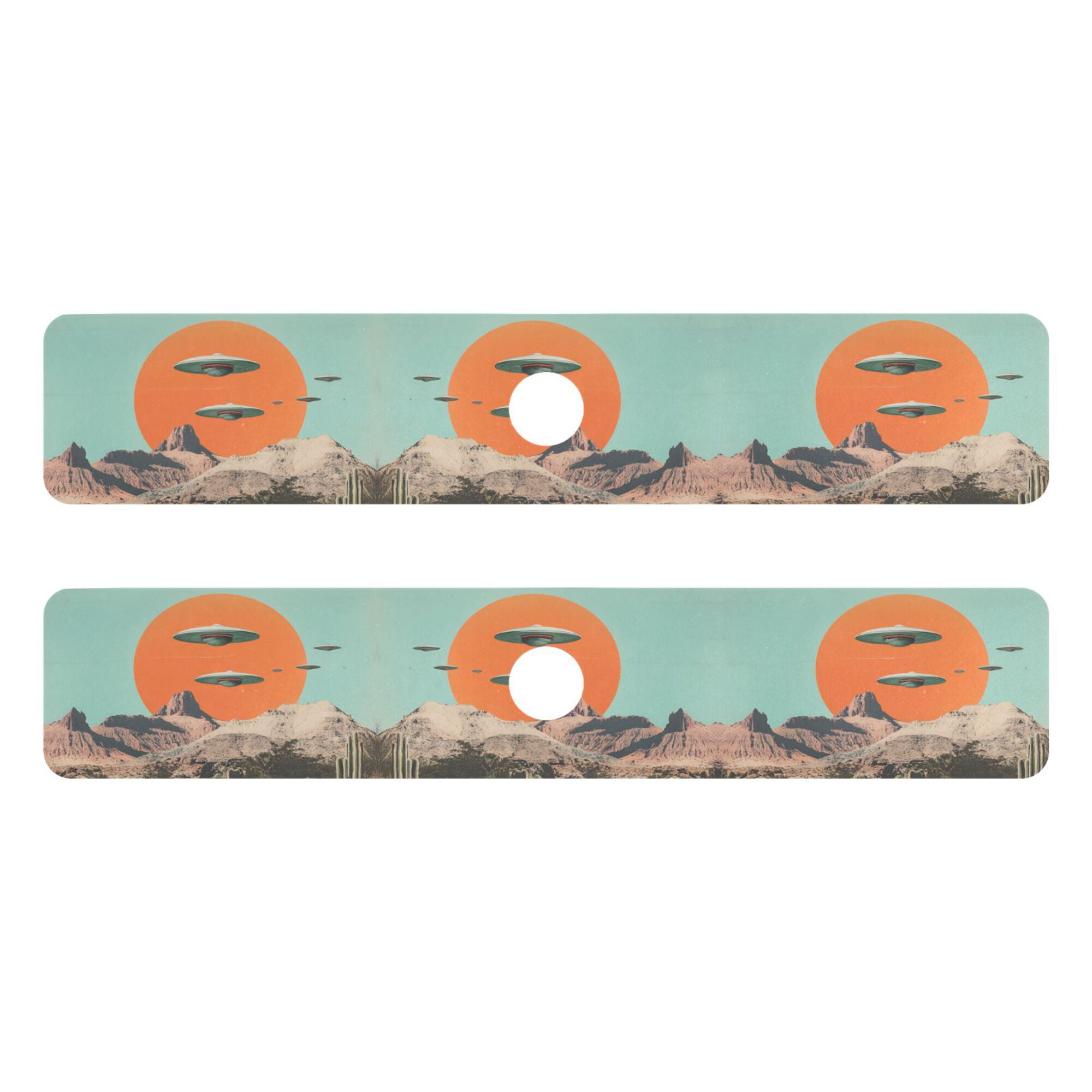 Yayeee Faucet Mat for Kitchen Sink 30" Diatomite Long Splash Guard Pad, Retro UFO, 2 Pack