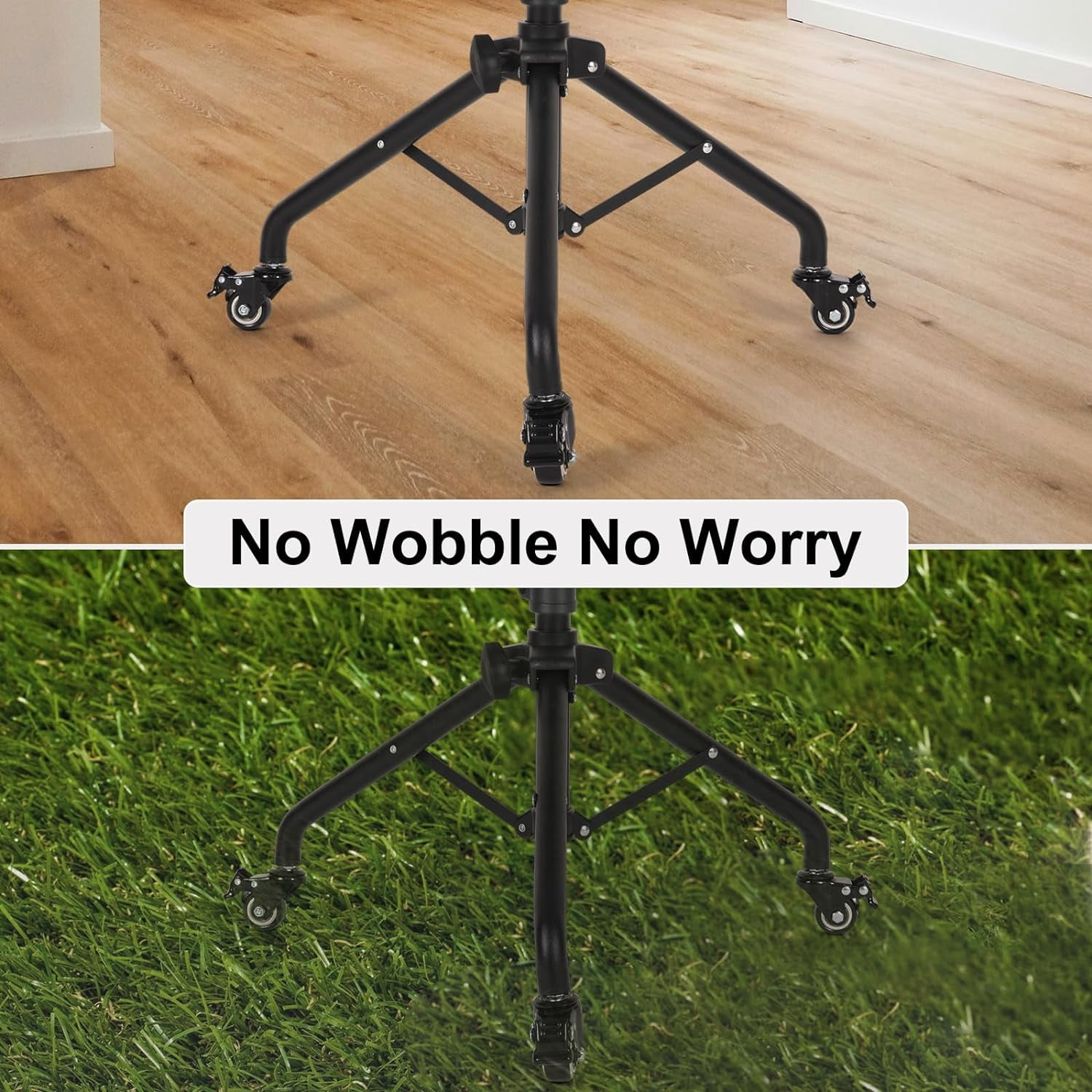Laptop Tripod Stand with Wheels and Shelves, Adjustable Projector Floor Mount 25.9-51.8 Inch for Home Office
