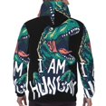 thumbnail image 7 of Wukai Hungry Tyrannosaurus Print Men Hoodies Fleece Sweatshirts Long Sleeve Sweaters Pullover Fall Outfits Winter Clothes-4X-Large, 7 of 7