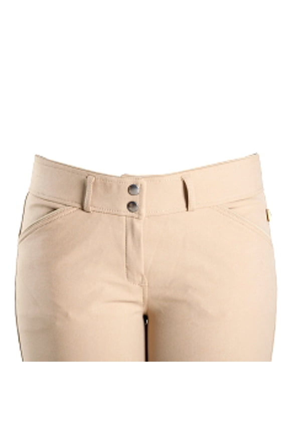 Sz 36 Devon Aire Signature Ladies Woven Horse Riding Breech W/ Knee Patch Beige
