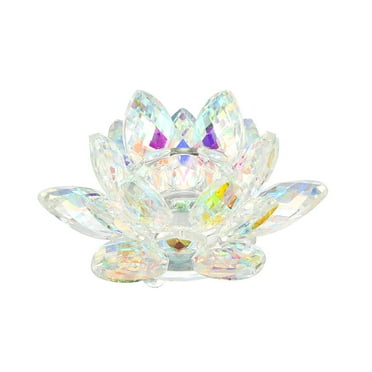 Efavormart 2 Pack | Clear 4.5" Crystal Glass Lotus Flower Votive Candle ...