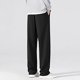 thumbnail image 4 of Pantalones rectos holgados informales para hombre - Finos para primavera/verano, color liso, poliéster - Lavables a máquina, XS-XXL, cintura 67-87 cm, 4 of 6