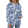 thumbnail image 4 of Willow Pattern Cobalt Blue 3D Print Hoodie Men Women Autumn Thin Pullover Sweatshirt Vintage Streetwear Tops, 4 of 6