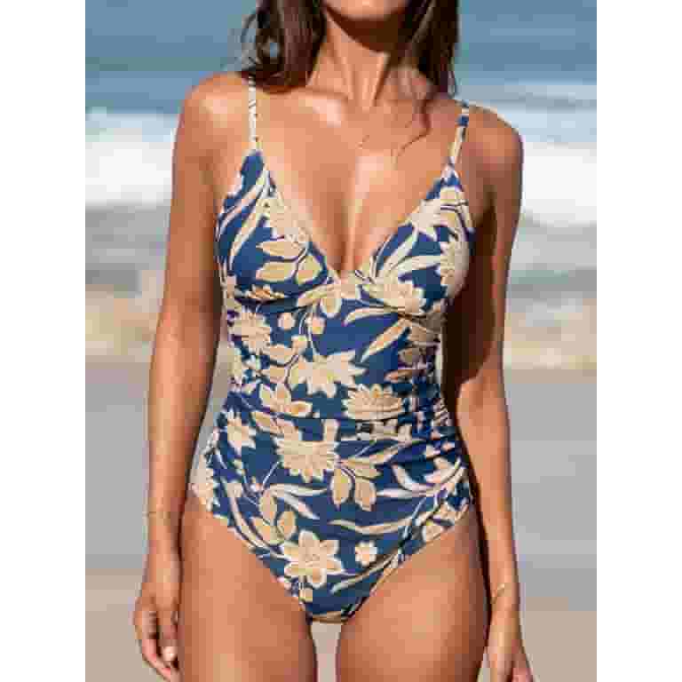 【CUPSHE】ペイズリー柄Plunging neckワンピース水着 Cupshe Women's Paisley V-Neck Tummy Control One Piece