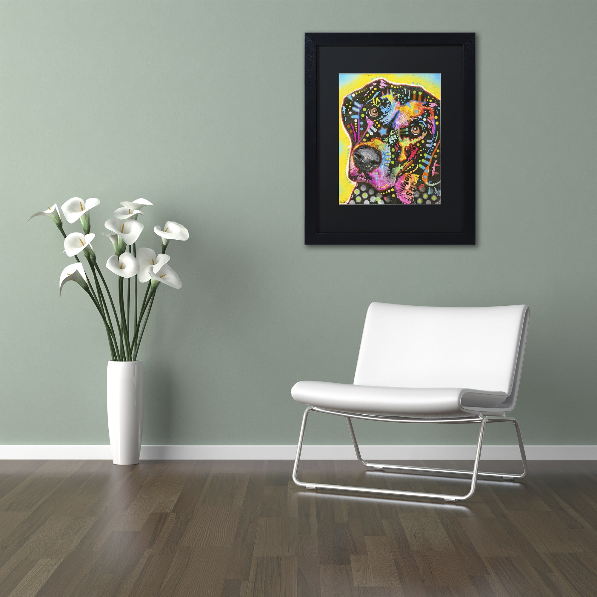 "5" Canvas Art by Dean Russo, Black Matte, Black Frame