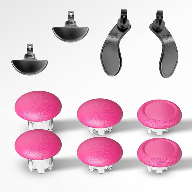 Metal Joystick Caps & Back Button Kit Compatible with PS5 Edge Controller - Mushroom Head Thumb Stick Cover, 3D Rocker Paddle