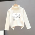 thumbnail image 2 of Gpaecead Toddlers Girls Thermal Tops Fleece Lined Thick Printed Turtleneck Fleece Baselayer Shirts 3-9 Years White, 2 of 4