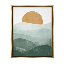Stupell Industries Abstract Nature Ocean Horizon Landscape Painting Gold Floater Framed Art Print Wall Art