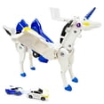 thumbnail image 1 of Robot unicornio de juguete que transforma colisiones con 2 coches magnéticos, 1 of 7