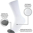thumbnail image 3 of Mens 100% Cotton Cushioned Crew Socks, Athletic Performance Moisture Wicking Work socks, 3 of 7