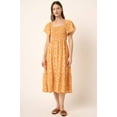 thumbnail image 4 of Mittoshop Flower Print Flutter Sleeve Smocked Midi Dress, 4 of 6