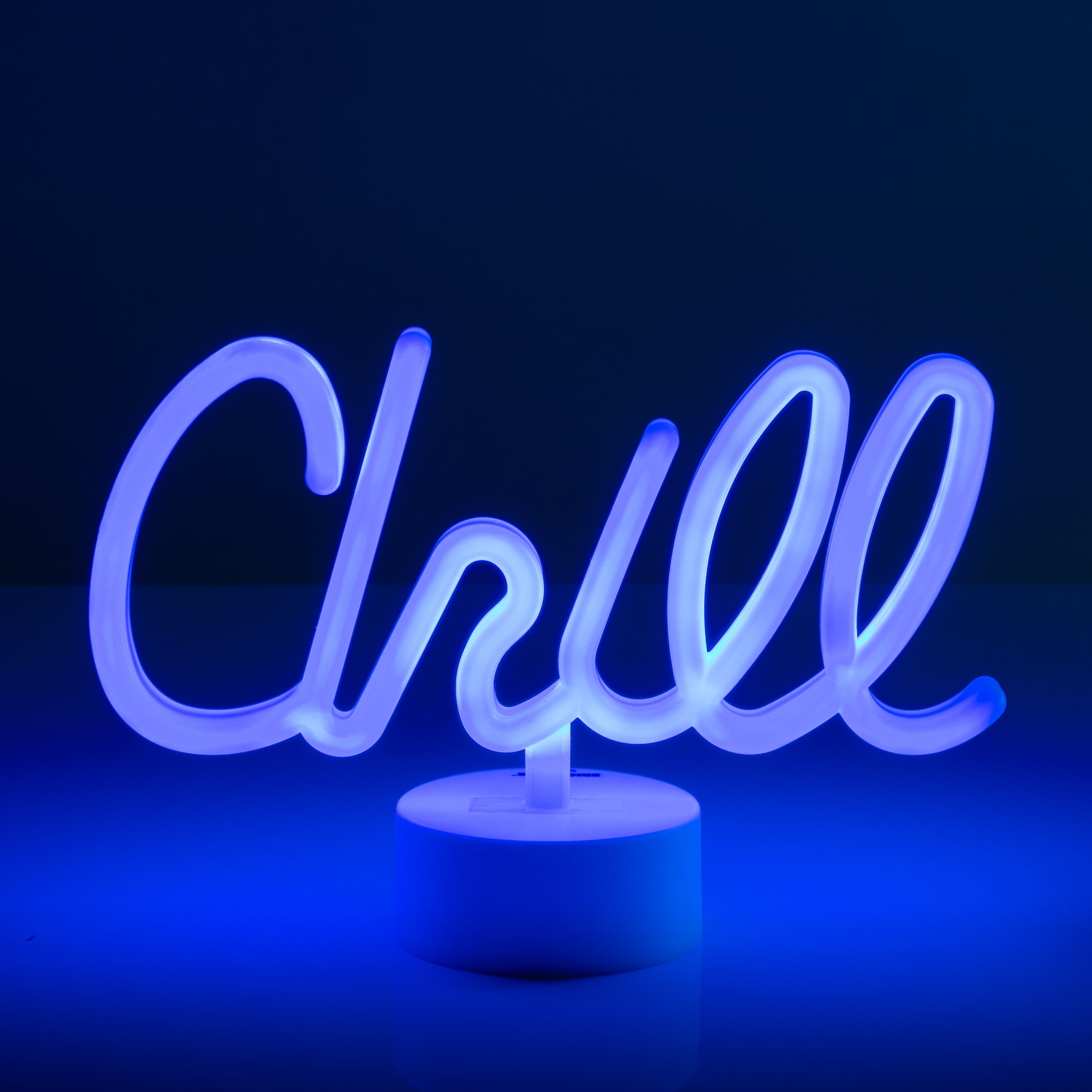 BrightSide 7” Chill LED Neon Table Light, Blue, -