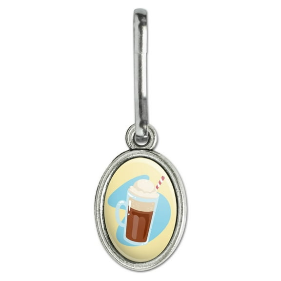 Root Beer Float Antiqued Oval Charm Clothes Purse Suitcase Backpack Zipper Pull Aid