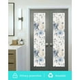 thumbnail image 5 of Window Privacy Film Blue White Floral Stained Glass Window Film Decorative Sun Block Window Cover Botanical Garden Flowers Leaves Window Clings Static Adhesive Sticker for Bathroom 23.6"x78.7", 5 of 6