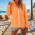 thumbnail image 5 of VJGBEGW Women Cotton Linen Full Zip Hoodie Long Sleeve Casual Tops Lightweight Cover Up Sweatshirts with Pockets, 5 of 7