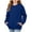 Navy, variant on Chiccall Casual Girls Crew Neck Sweatshirt Plain Tone Soft Comfortable Daily Walking Shopping Vacation Cute Pullover Sweatshirt for Kids