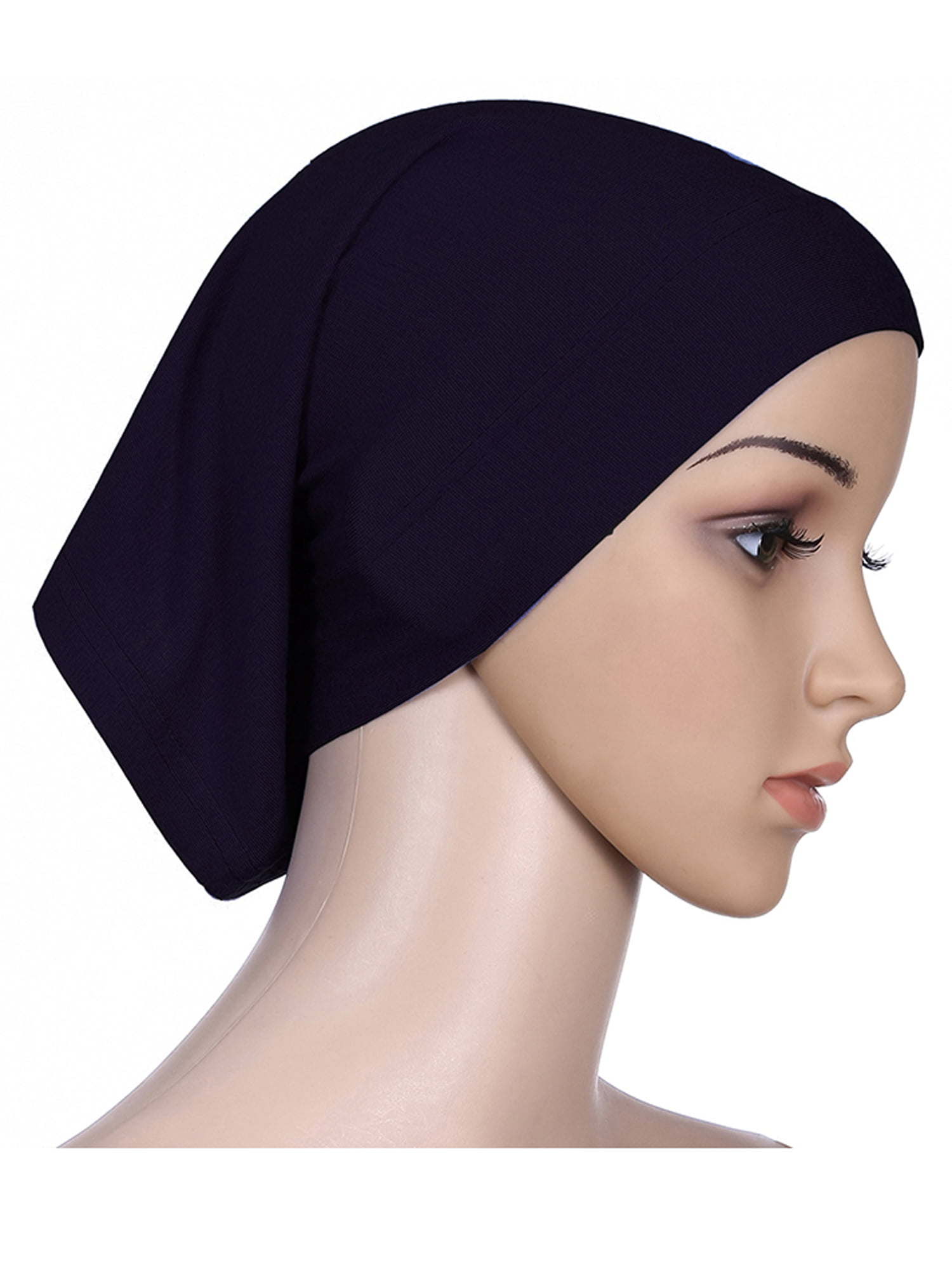 Big Size Sequins 100% Cotton Muslim Inner Hijab Caps Islamic Underscarf Hats 