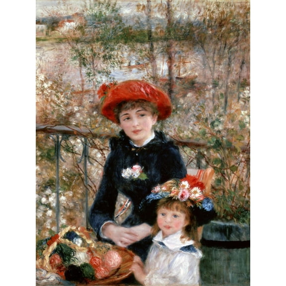 Art.com Two Sisters (On the Terrac), 1881 Giclee Print by Pierre-Auguste Renoir, 18" x 24"
