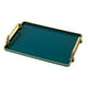 thumbnail image 2 of Bandejas para servir, bandejas con asas, bandeja decorativa con revestimiento de superficie, bandeja para joyas verde oscuro, 2 of 8