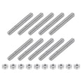 thumbnail image 1 of 1/4"-20 Fully Threaded Rod, 10Pcs 304 Stainless Steel 1.8" Long Threaded Screw, 1 of 7