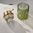 thumbnail image 6 of Sofinny Glass Foaming Hand Soap Dispenser for Kitchen & Bathroom, Refillable Lotion Dispenser with Large Gold Pump(Leaf Pattern-Green), 6 of 7