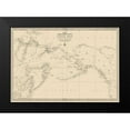 thumbnail image 2 of Unknown 14x11 Black Modern Framed Museum Art Print Titled - Pacific Ocean Asia N America Northern Hemisphere, 2 of 5