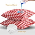 thumbnail image 4 of Throw Pillow Covers 18x18 Inch Set of 2, Red White Plaid Waterproof Outdoor Pillow Covers, Modern Farmhouse Buffalo Check Gingham Decorative Cushion Pillowcases for Couch, Sofa, Bed, Garden, Patio, 4 of 9