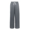 thumbnail image 4 of Miaoju Girls Pants Wide Leg School Uniform Pants Cozy Elastic Waist Summer Casual Beach Lounge Trousers with Pockets, 4 of 9