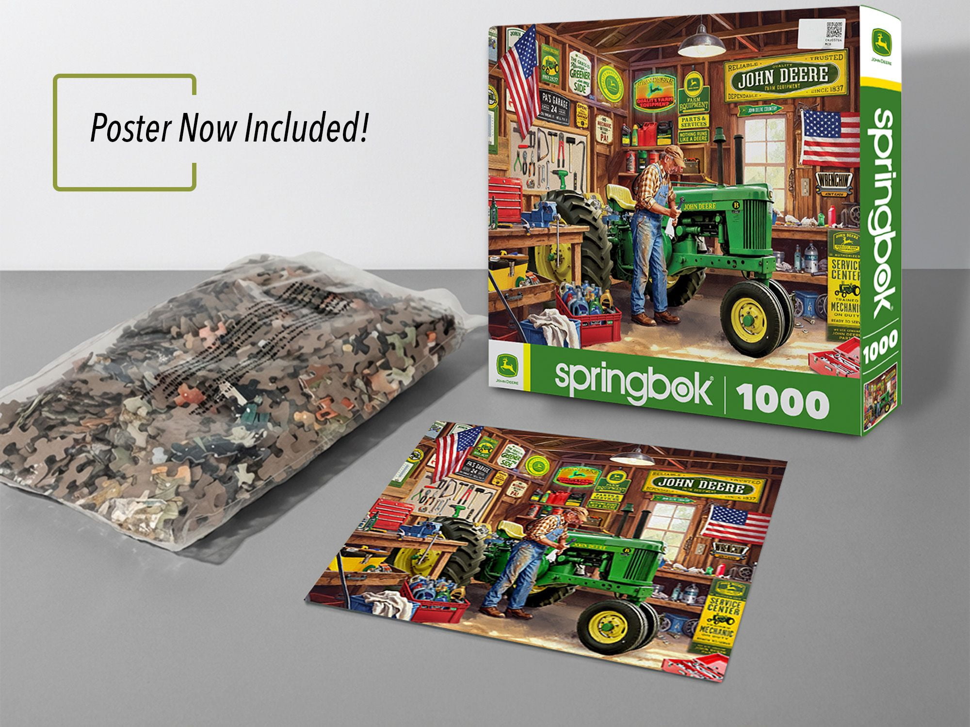 Springbok John Deere Grandpa's Garage 1000 Piece Jigsaw Puzzle for Adults - Poster Included